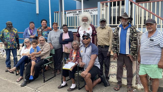 Traditional owners protest outside the offices of the Jupiter Mosman Housing Company.