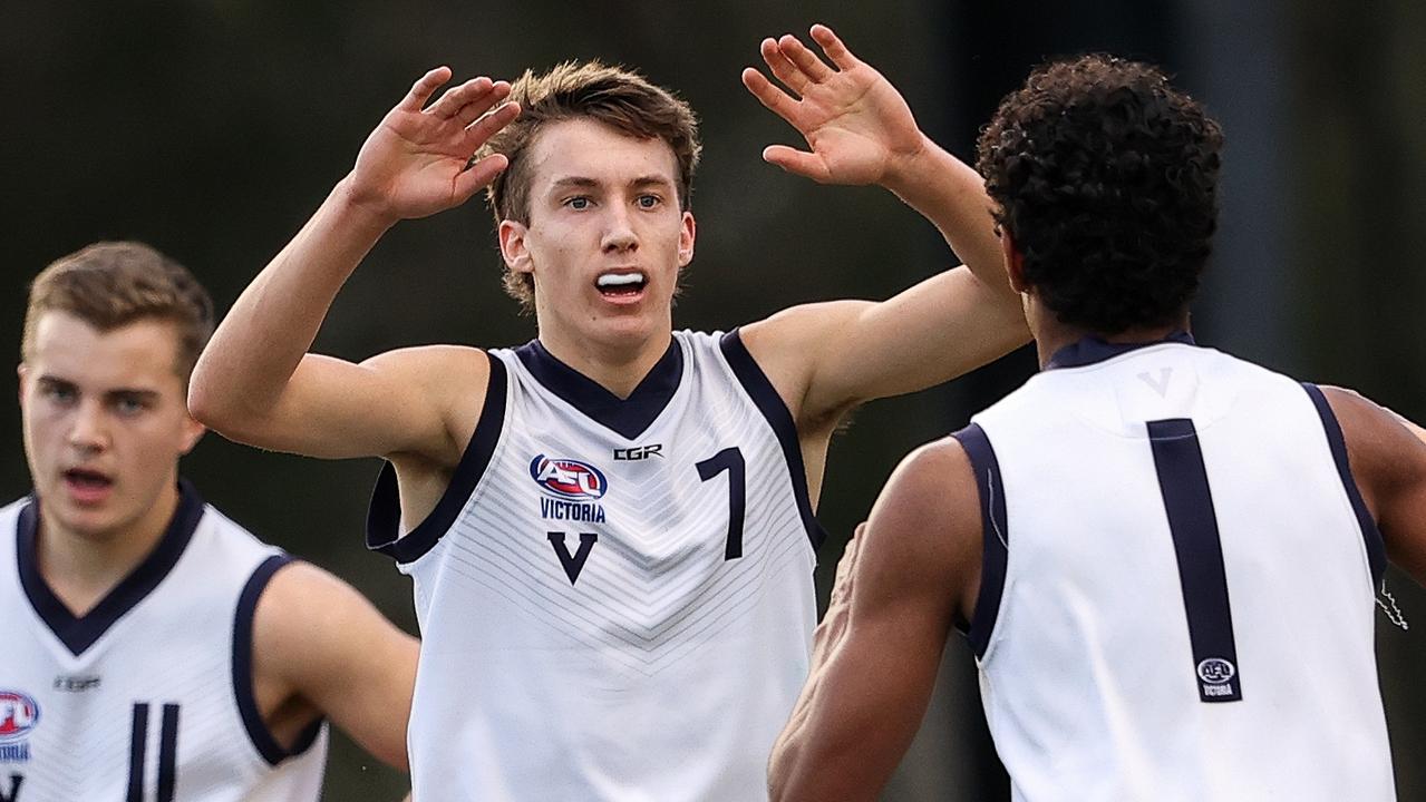 Judson Clarke celebrates a goal for Vic Country. Picture: Martin Keep/AFL Photos