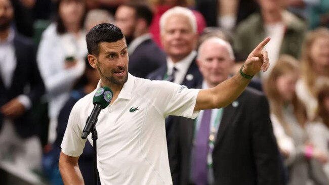 Djokovic hit out at the Centre Court crowd in an epic rant.