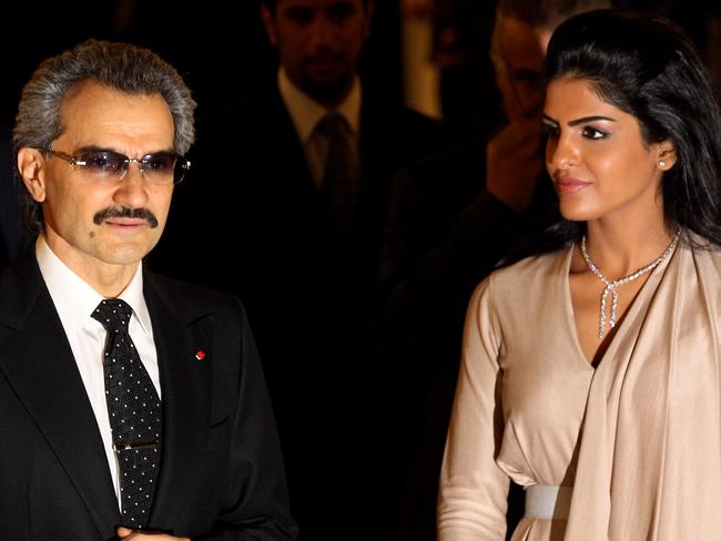 Prince Alwaleed Bin Talal, part-owner of celebrated five-star hotel The Savoy in London, with his former wife, Princess Amira in 2010. Picture: Oli Scarff/Getty Images