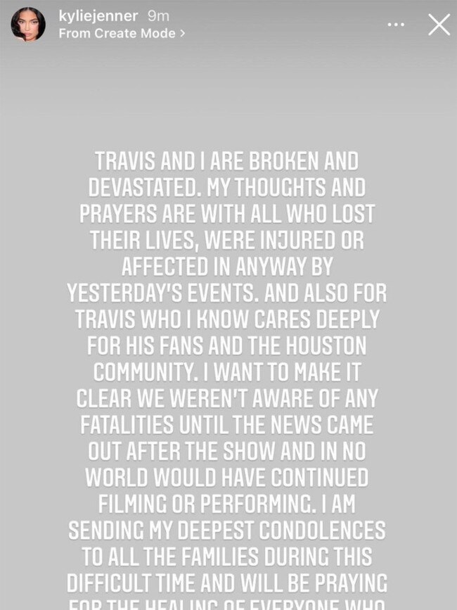 Kylie Jenner’s statement on Instagram