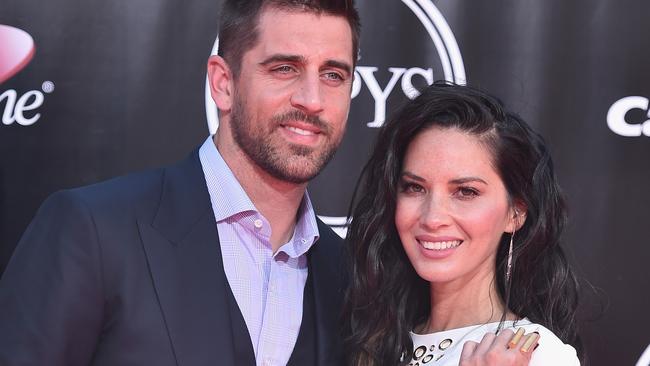 Aaron Rodgers and Olivia Munn in happier times.