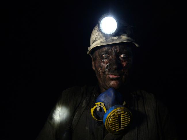 A miner works at the Kalinovskaya-Vostochnaya coal mine in the eastern Ukrainian city of Makeevka near Donetsk. Ukraine is rich in natural resources. Picture: AFP