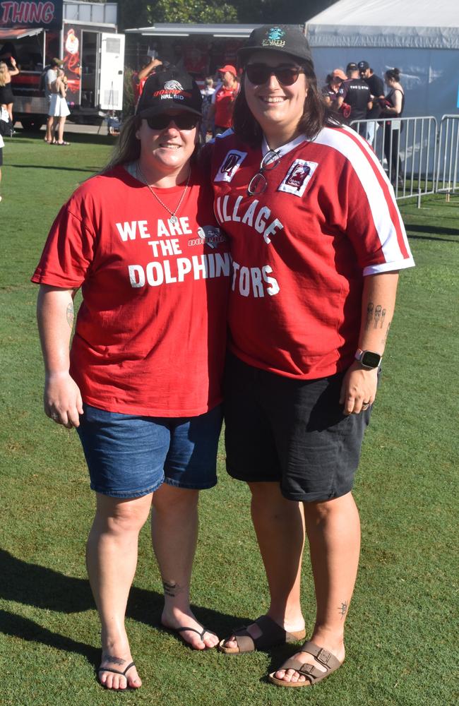 Spectators out and about to enjoy the Dolphins vs Titans NRL trial match at the Sunshine Coast Stadium. Picture: Eddie Franklin.