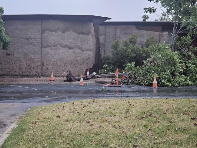 Storm damage at Winton. Picture: Higgins Storm Chasing