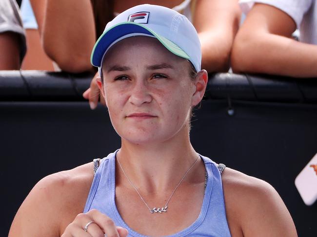 2020 Australian Open Tennis - Day Eight. Ash Barty trains ahead of tomorrow's match against Petra Kvitova. Picture: Mark Stewart