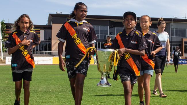 Richmond’s premiership cup has gone far and wide across Australia. Picture: Richmond FC