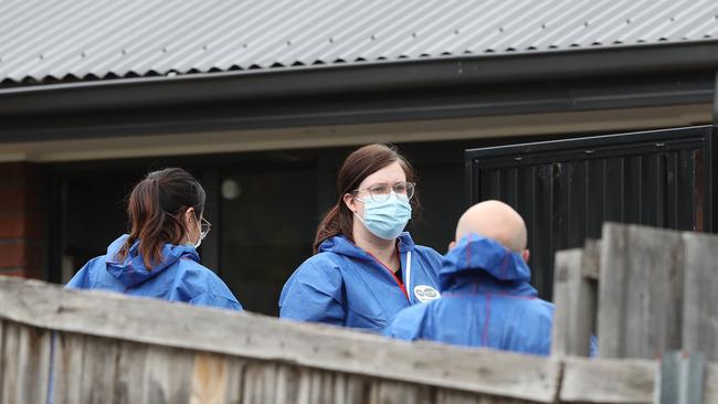 Scene at Black Snake Road Granton where a person was killed overnight and another injured after reports of gunshots. Tasmania Police in attendance. Picture: Nikki Davis-Jones