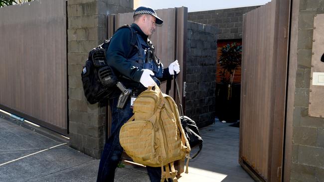 Police enter the luxury Dover Heights home of John Ibrahim. He has not been arrested or charged. Picture: AAP