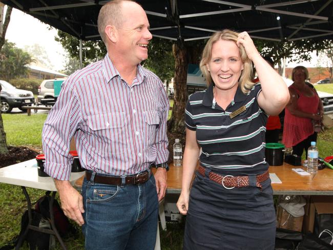 Kate Jones was defeated by Campbell Newman in 2012 (above) before winning the seat of Ashgrove back in 2015