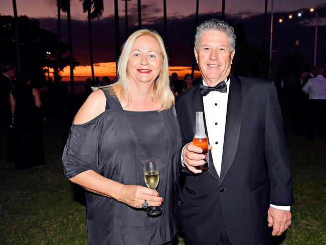 Catherine Bateman, and Hugh Bateman at the 2017 Qantas Darwin Turf Club Gala Ball at SkyCity Casino. Picture: MICHAEL FRANCHI