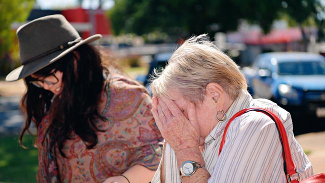 Pie lady Fran Hodgetts leaves the Katherine Local Court after giving evidence at an inquest into the disappearance of Mr Moriarty.