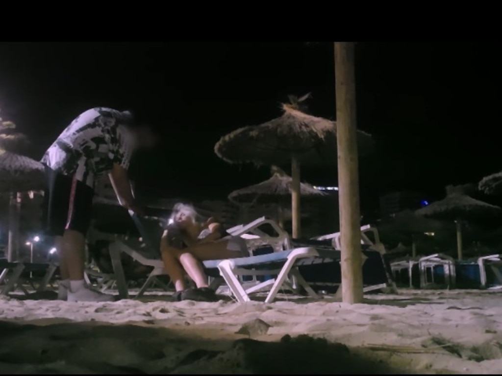 Three men approached Ellie while she was slumped on the lounger. Picture: Channel 4