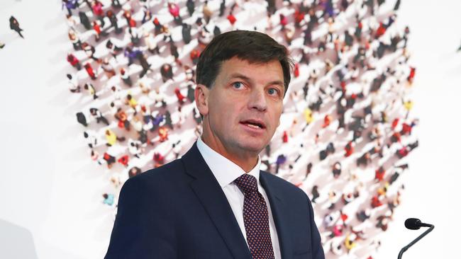 30/8/18: New energy minister Angus Taylor speaks at the Council of Small Business Organizations Australia (COSBOA) event in Sydney. John Feder/The Australian.