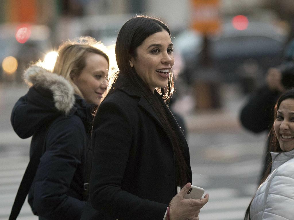 Emma Coronel Aispuro leaves Brooklyn federal court, in New York, after attending the trial of her husband Joaquin "El Chapo" Guzman. Picture: AP 