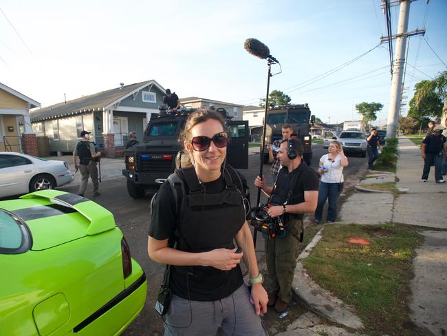 WNBL CEO Jennie Sager shooting a discovery film she created and produced in 2009.