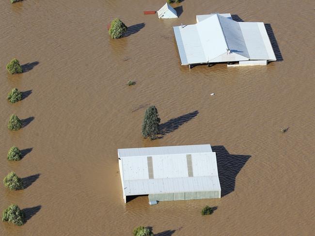 Homes are under water outside Camden, south west of Sydney. Picture: Toby Zerna