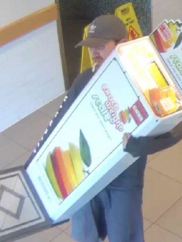 This man is suspected of stealing a coin-operated set of scales from Stockland Shopping Centre. Picture: QPS