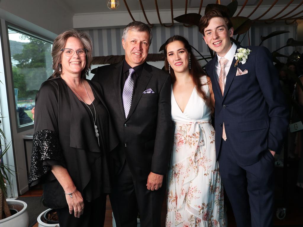 Vanessa Jones, David Jones, Miranda Jones and Ben Horsham. Fahan School leavers dinner at Seagrass Long Point in Sandy Bay. Picture: Nikki Davis-Jones