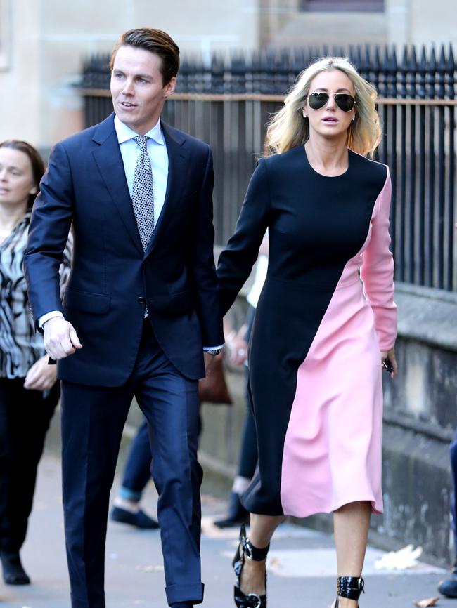 Oliver Curtis and wife Roxy Jacenko during his court case into insider trading charges.