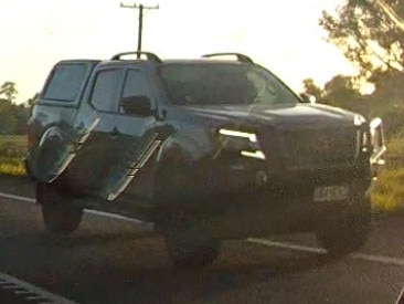 The blue Ford Fiesta narrowly missed a grey newer model Nissan Navara (pictured).