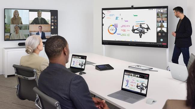 Remote workers can now collaborate via Microsoft’s whiteboard app when working remotely. Picture: Supplied