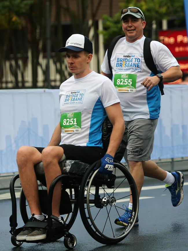 Rohan Sills (left) was left a paraplegic after the accident. Picture: AAP