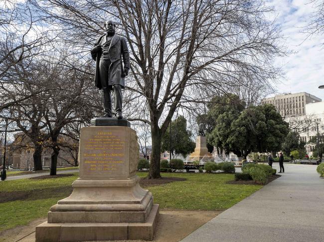 The William Crowther statue in Franklin Square Hobart. Picture: Chris Kidd