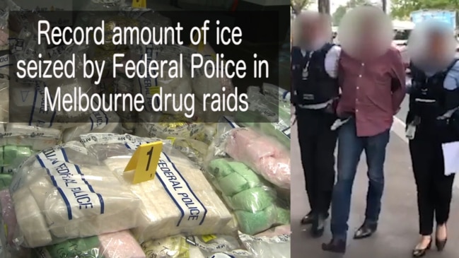 Record amount of ice seized by Federal Police in Melbourne drug raids