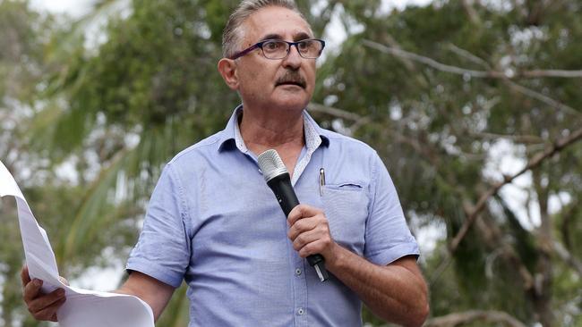 Eddy Sarroff at a protest in Carey Park. Picture: Tertius Pickard.