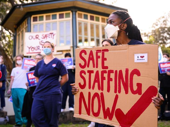 Nurses and Midwives are striking for 24 hours over pay and staffing levels. Picture: James Gourley