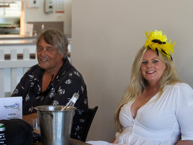 Helena MacPhee and James Barber opted for an airconditioned spot to enjoy the race day.