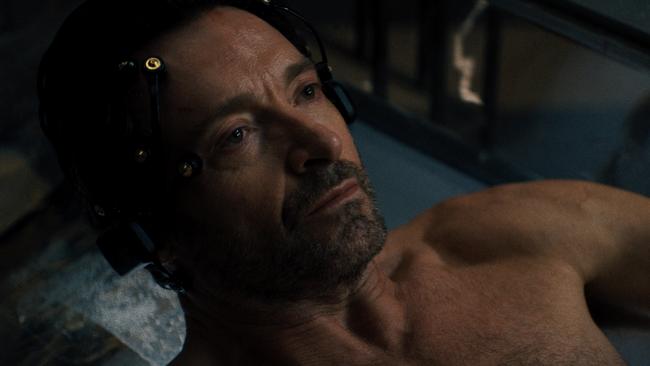 Hugh Jackman in a scene from the sci-fi movie Reminiscence.