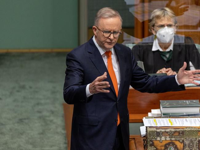 Prime Minister Anthony Albanese during Question Time in the House of Representatives in Parliament House Canberra. Picture: NCA NewsWire / Gary Ramage