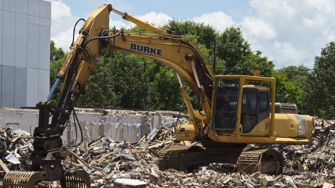 Rubble was all that remained of the former Gladstone Hotel in the Toowoomba CBD before construction of the Oaks Hotel, Thursday, December 28, 2017.