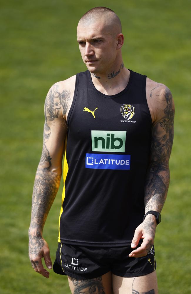 Dustin Martin is mourning the loss of his father, Shane. Picture: Getty Images