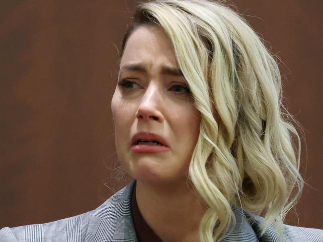 Amber Heard testifies during the explosive defamation trial. Picture: AFP