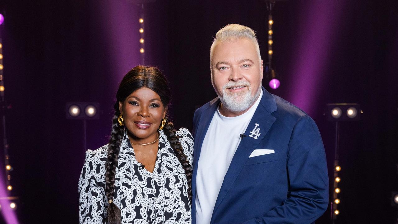 Marcia Hines and Kyle Sandilands reunited on the set of Australian Idol. Picture: Channel 7