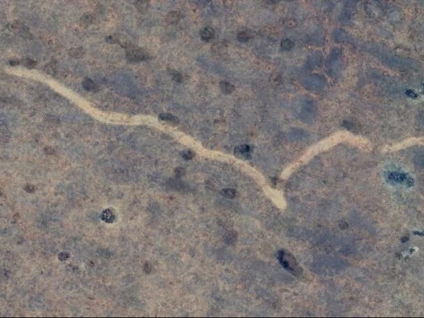 The chance discovery of a massive 'scar' in the earth in the Nullabor initially left scientists scratching their heads. Picture: Google Earth