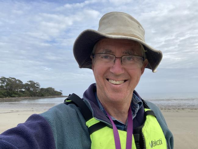 Tasmanian author and psychologist Steve Biddulph enjoys life by the water. Picture: Supplied