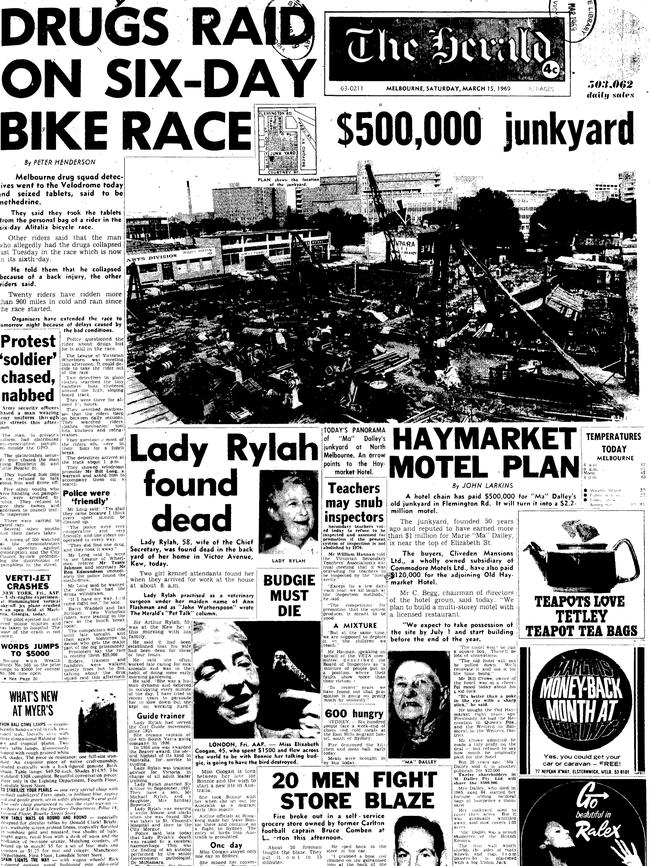 Front page of The Herald on March 15, 1969.