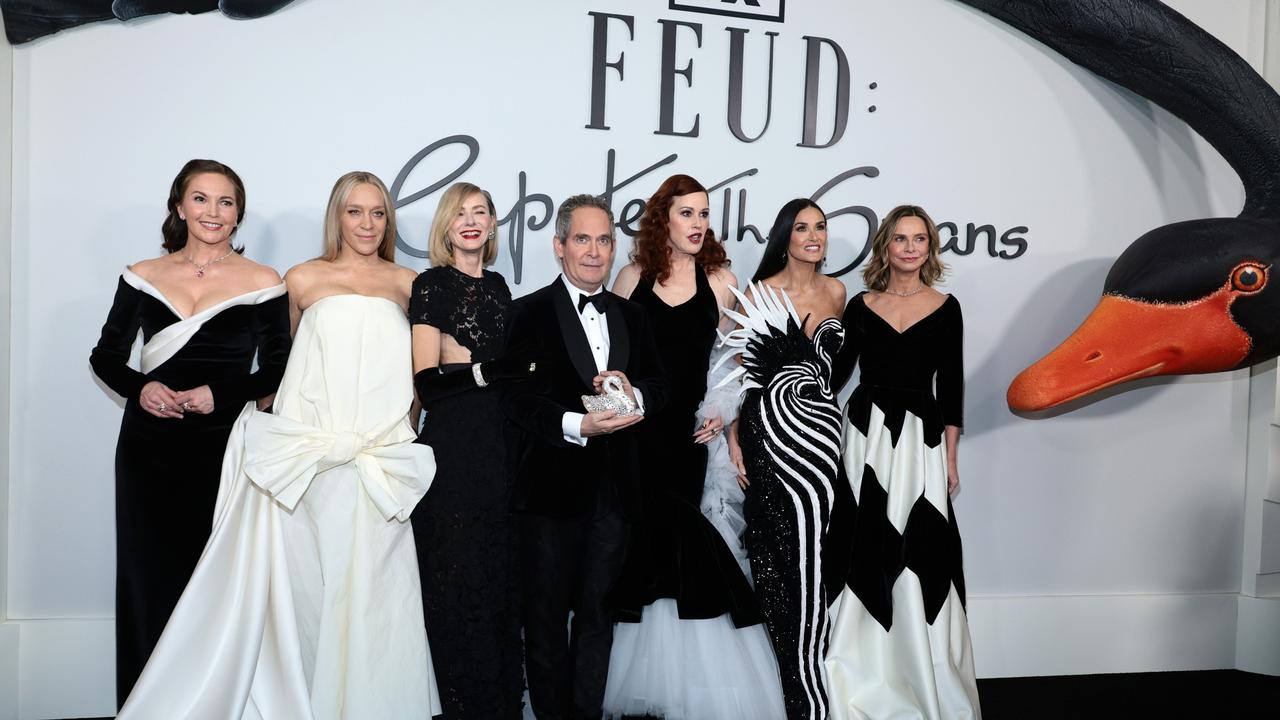 The cast from left to right: Diane Lane, Chloe Sevigny, Naomi Watts, Tom Hollander, Molly Ringwald, Demi Moore and Calista Flockhart at the premiere. Picture: Dimitrios Kambouris/Getty Images