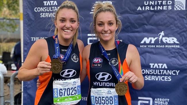 AFLW players Sarah and Jess Hosking conquer the New York City Marathon in November.