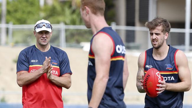 New Crows coach Matthew Nicks holds his first training session. Picture: Sarah Reed