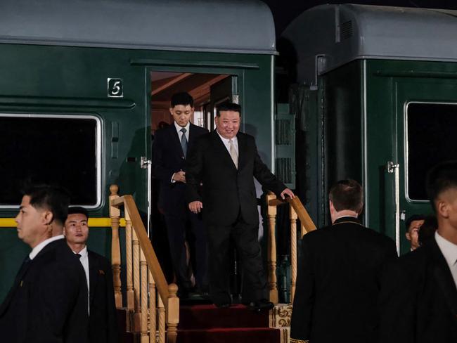 Kim Jong-un arrives in Russia on his heavily armoured train. Picture: Supplied