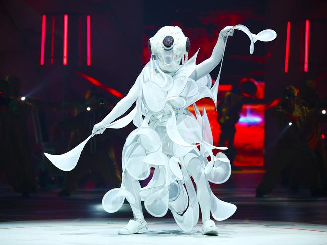 An unearthly ‘Spiral Nebula’ by Galina Mihaleva from the United States takes the stage in the Mars & Beyond Section. Picture: Hagen Hopkins/Getty Images for World of WearableArt