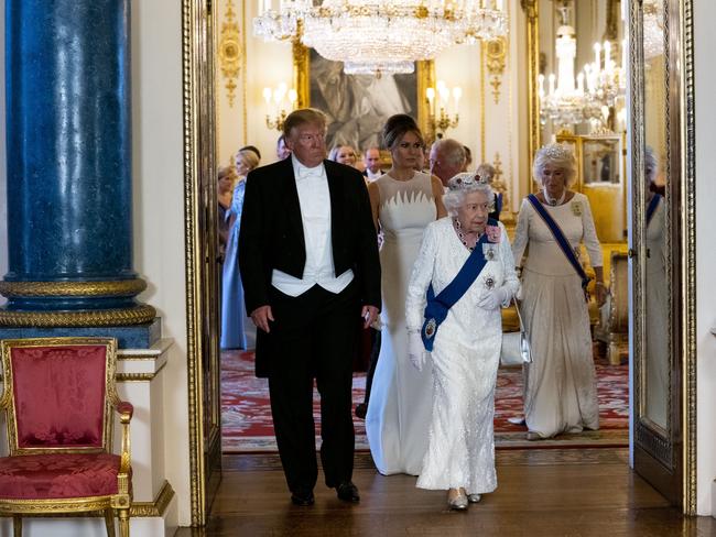 Donald and Melania Trump attended a state dinner with the royal family at Buckingham Palace. Picture: AP