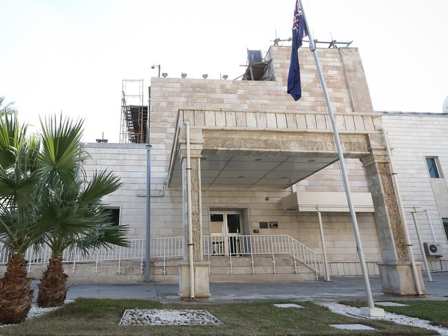 Generic photo of the Australian embassy in Baghdad, Iraq, on Saturday, Jan. 16, 2016. (AAP Image/ Fairfax Pool, Alex Ellinghausen) NO ARCHIVING