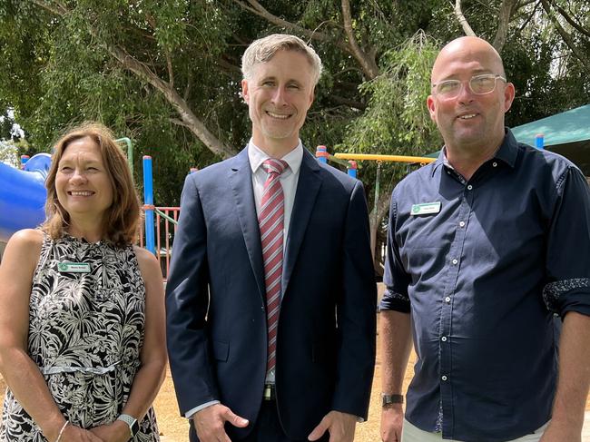 Primary Learning Leader Maree Brown, Principal Ronan O'Mahony and Assistant Principal Paul Rees at St Francis Xavier Catholic Primary School in Runaway Bay. Picture: Keith Woods.