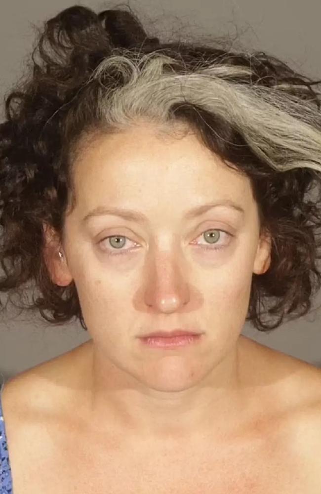 Police allege a woman, later identified as Laura McCulloch, threw a drink at a diner and their two-year-old child. Picture: Santa Monica Police Department.